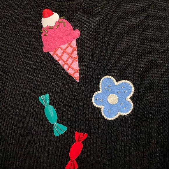 Micheal Simon Sz Md Art to Wear Knit Cupcake treat knit pinafore dress - Picture 3 of 6